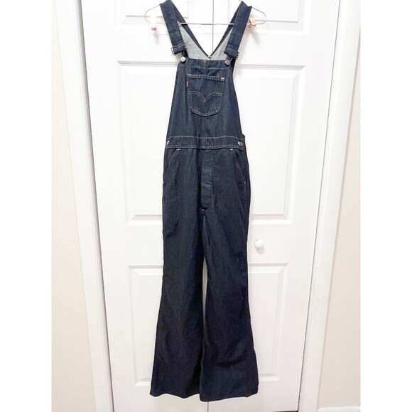 Levi's Denim - vintage flared levis orange tab dark wash womens overalls